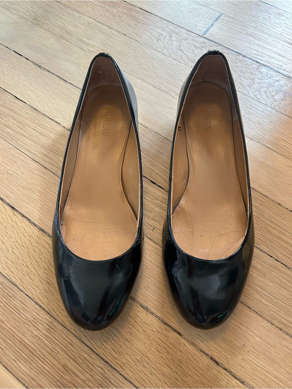J. Crew Black Patent Leather Round-Toe Small Heel size 9